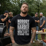 Men’s Bold Letters Sarcastic Hater Quote T-Shirt - Mens Clothing, Casual Wear, Black Short-Sleeve Crew Neck, Funny "Nobody Watches You Harder Than the People Who Can’t Stand You" Graphic, Unique Gifts for Man, Confidence Statement Casual Top