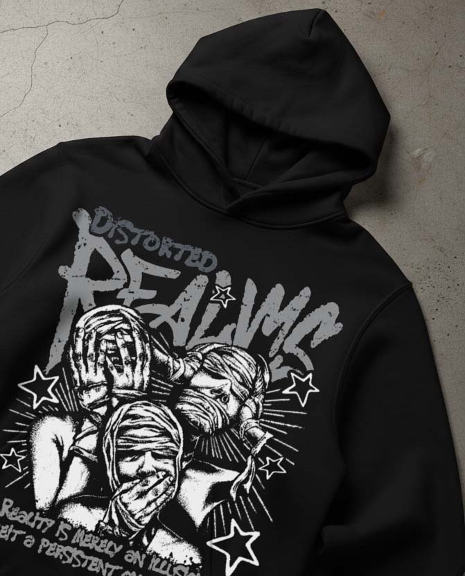 Wolf Grey 5s DopeSkill Hoodie Sweatshirt Distorted Realms Graphic
