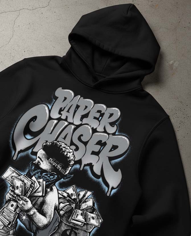 Wolf Grey 5s DopeSkill Hoodie Sweatshirt Paper Chaser Boy Graphic