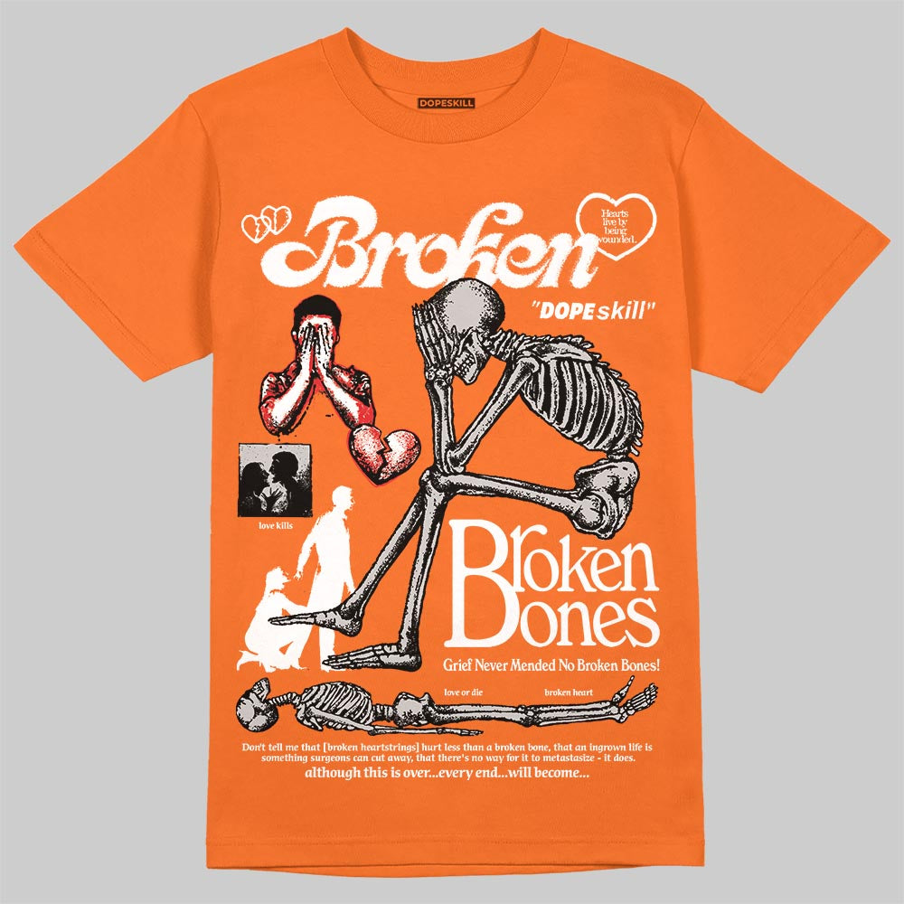 'Orange Citrus' 3s DopeSkill T-Shirt Broken Bones Graphic