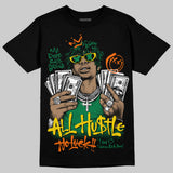 Green 'All Hustle No Luck' DopeSkill Graphic T-Shirt
