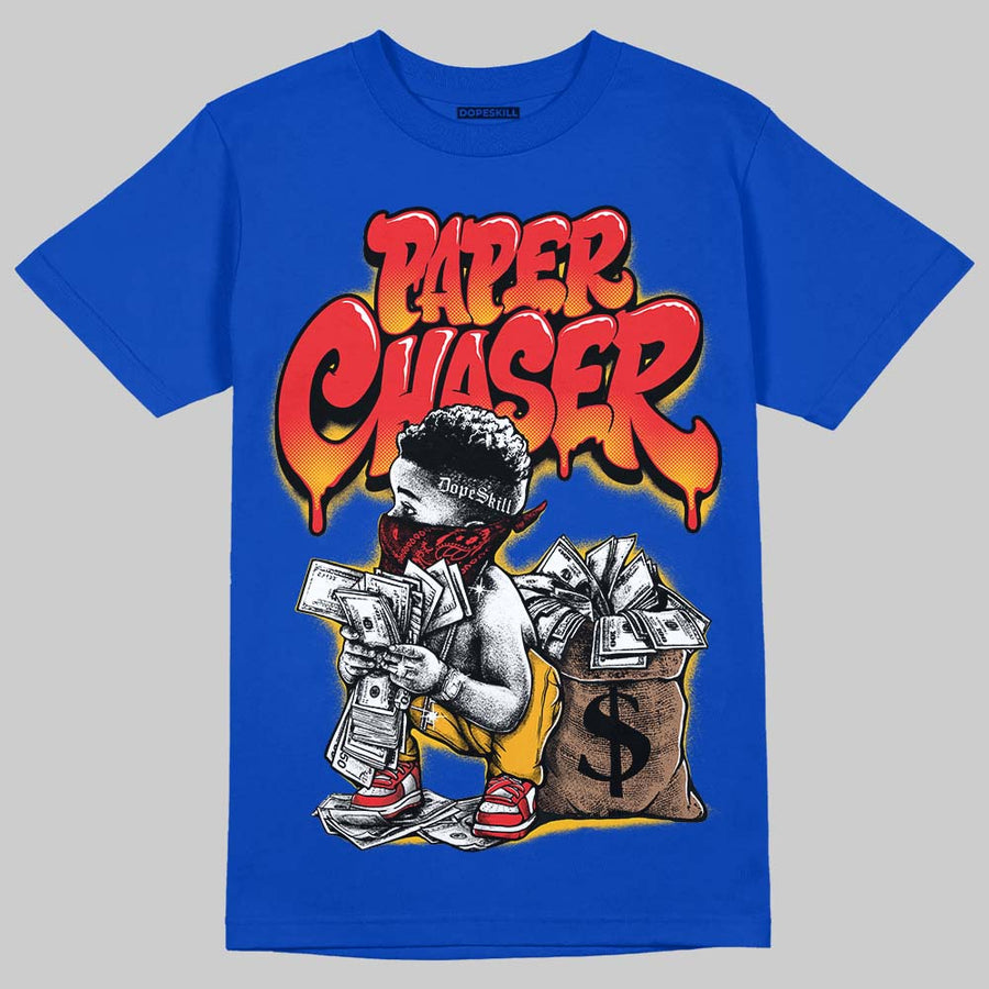 Royal Blue 'Paper Chaser Boy' DopeSkill Graphic T-Shirt