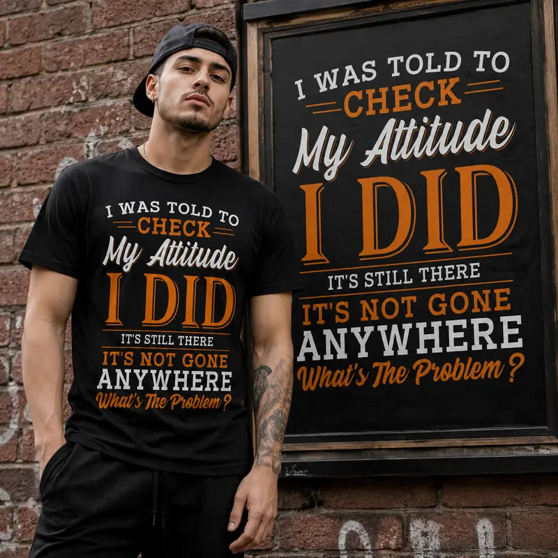 Men's Menswear Casual Streetwear Tee - Black Short-Sleeve Round Neck Streetwear Top with Bold Text Sarcastic Quote Graphic Design, Dad Gift