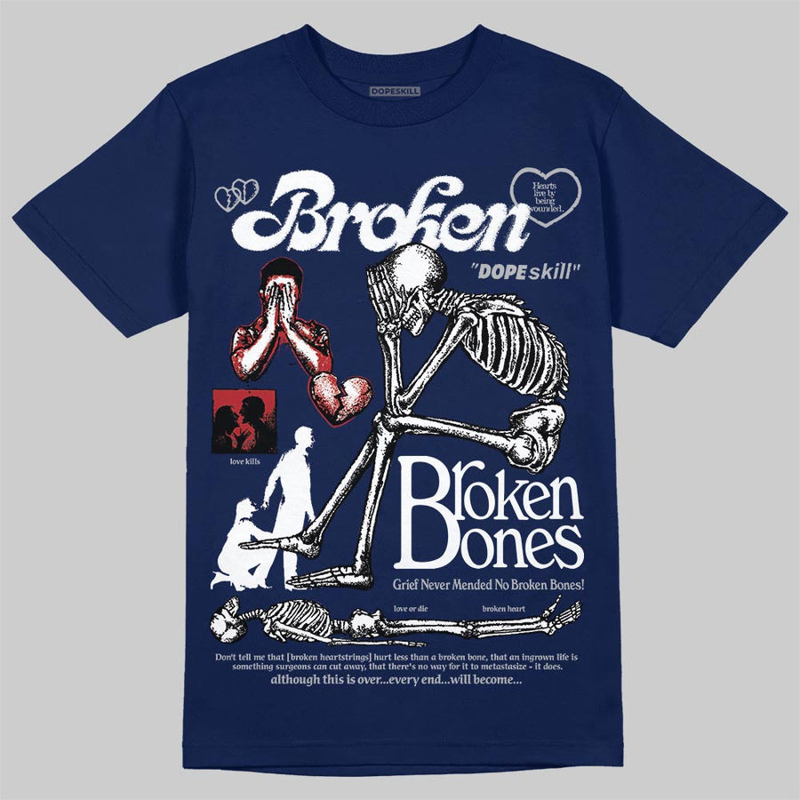 French Blue 12s DopeSkill T-Shirt Broken Bones Graphic