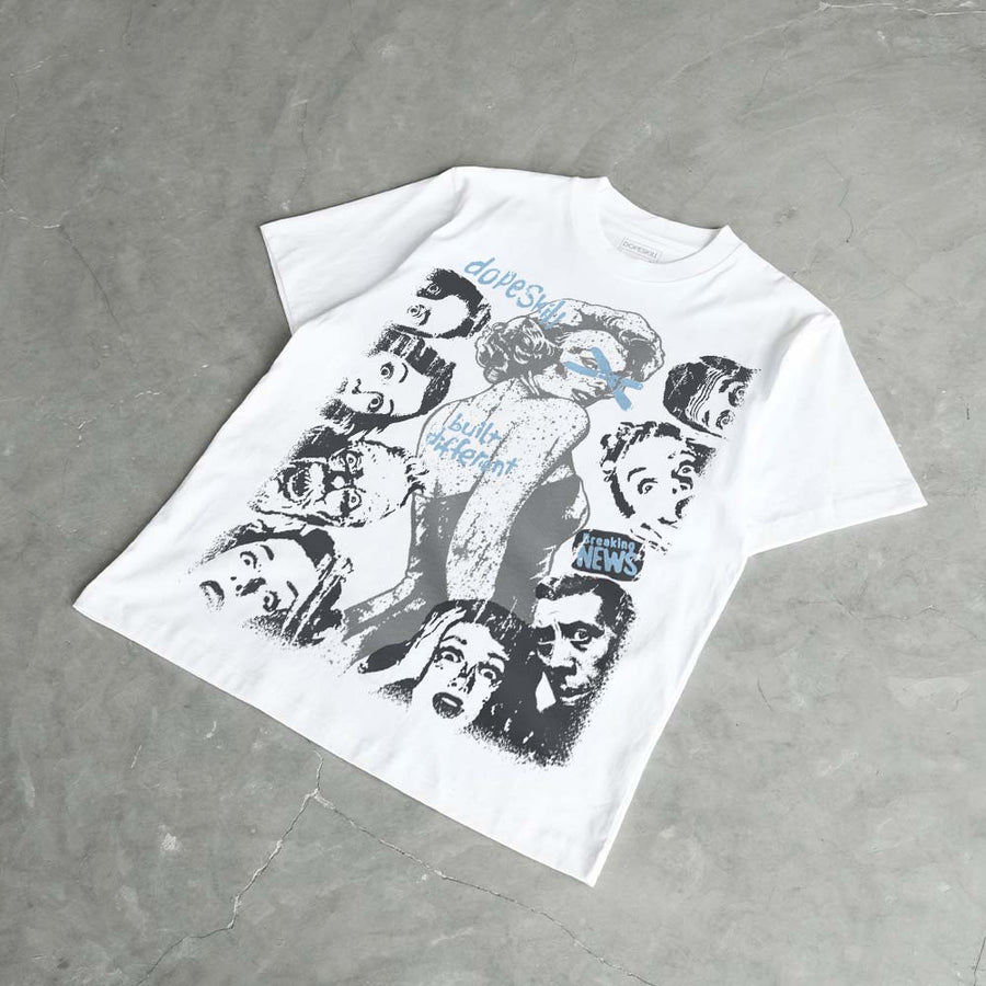 Wolf Grey 5s DopeSkill T-Shirt Built Different Graphic