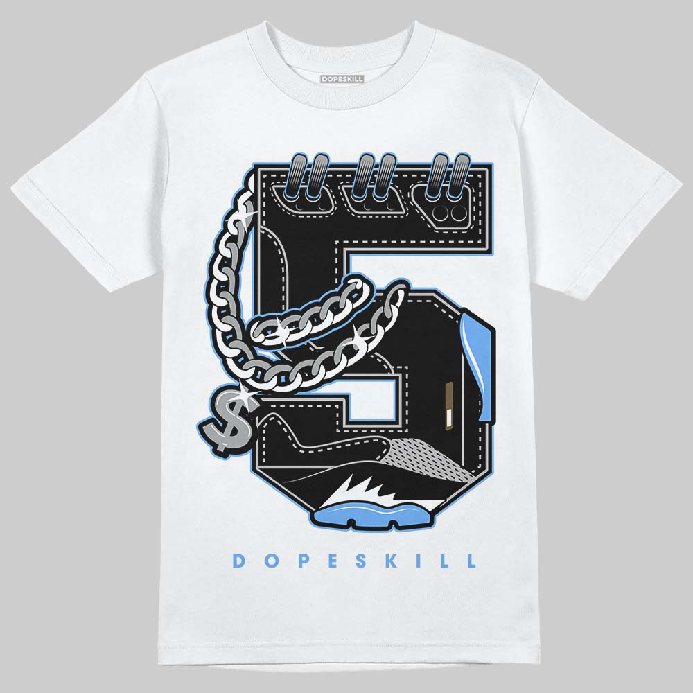Black University Blue 5s DopeSkill T-Shirt No.5 Graphic