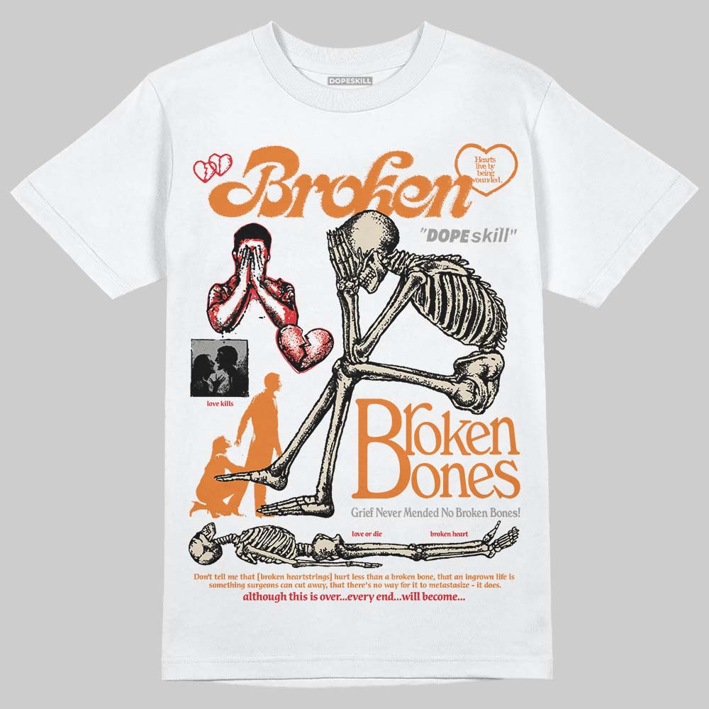 'Orange Citrus' 3s DopeSkill T-Shirt Broken Bones Graphic