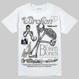 White Metallic 5s DopeSkill T-Shirt Broken Bones Graphic