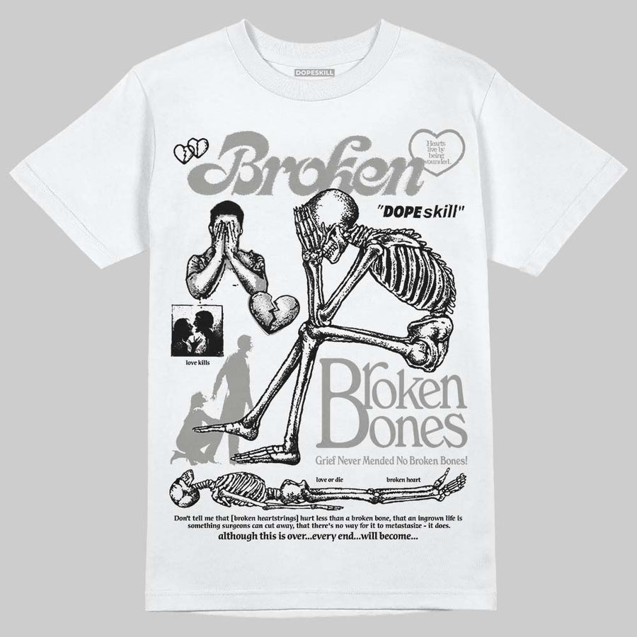 White Metallic 5s DopeSkill T-Shirt Broken Bones Graphic