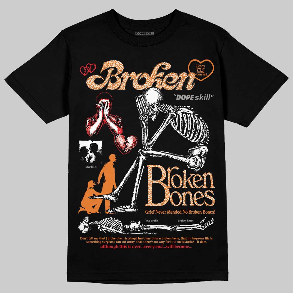 'Orange Citrus' 3s DopeSkill T-Shirt Broken Bones Graphic