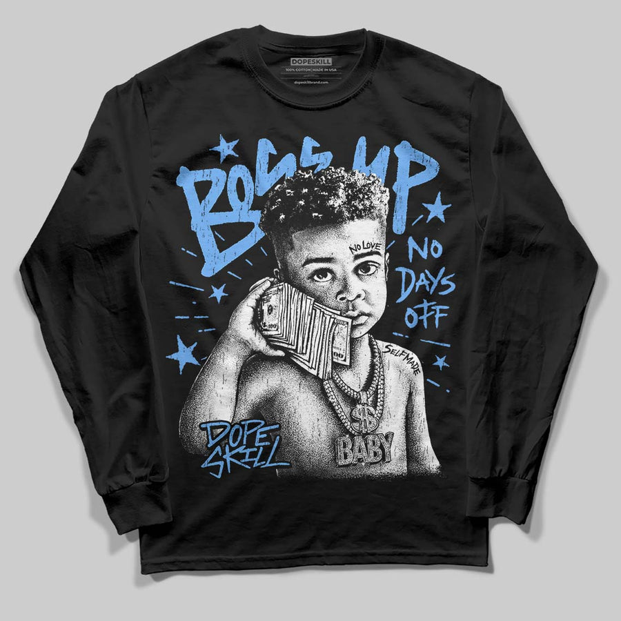 Black University Blue 5s DopeSkill Long Sleeve T-Shirt Boss Up Graphic