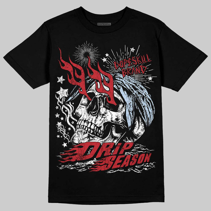 Fire Red “Black Tongue” 5s DopeSkill T-Shirt Drip Season Graphic