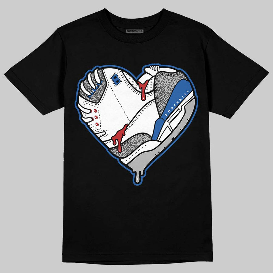 “True Blue” 3s DopeSkill T-Shirt Heart Jordan 3 Graphic