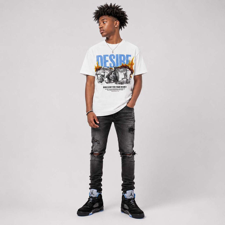 Black University Blue 5s DopeSkill T-Shirt Desire Graphic