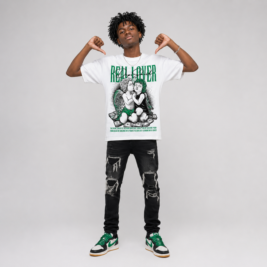 Pine Green 1s DopeSkill T-Shirt Real Lover Graphic