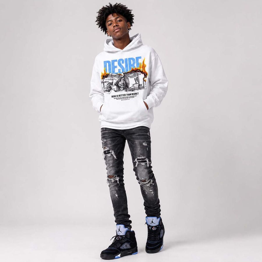 Black University Blue 5s DopeSkill Hoodie Sweatshirt Desire Graphic