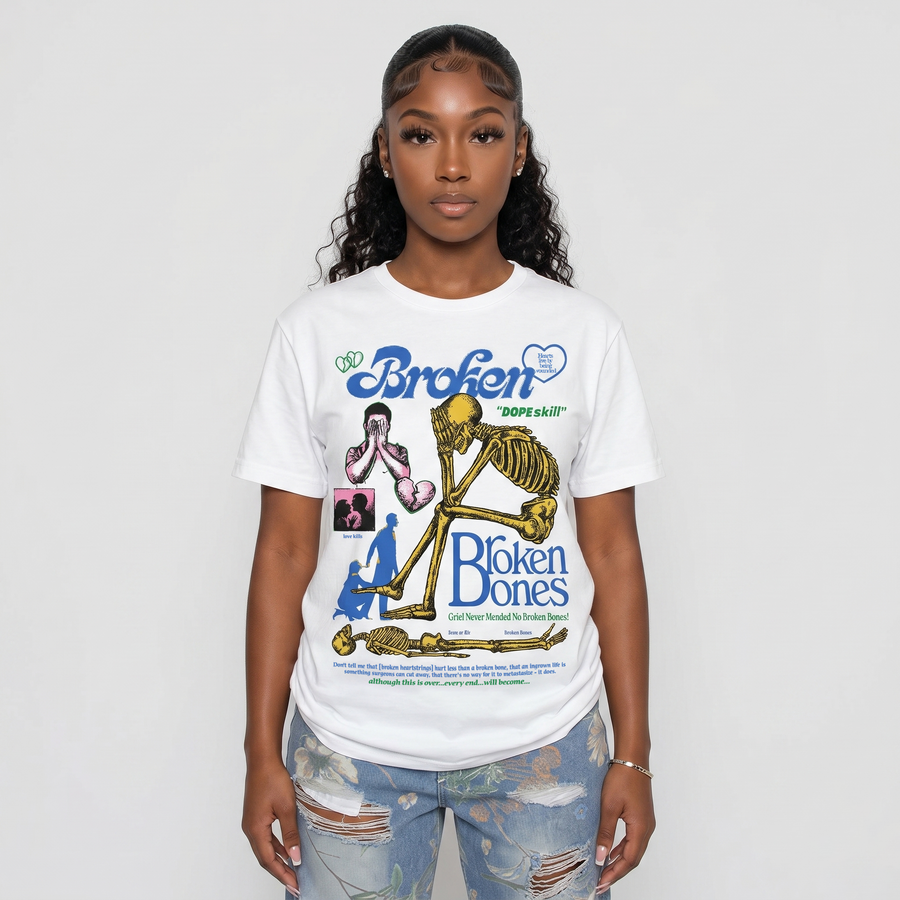 Brazil 3s DopeSkill T-Shirt Broken Bones Graphic