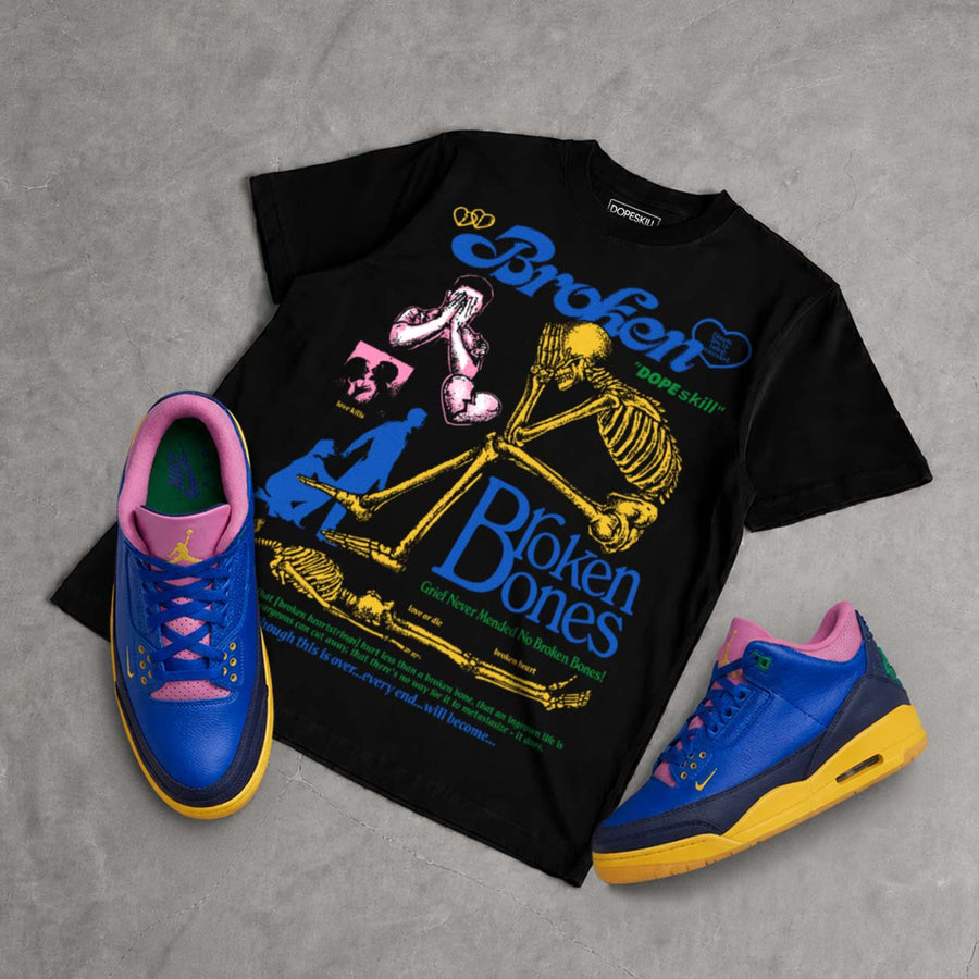 Brazil 3s DopeSkill T-Shirt Broken Bones Graphic