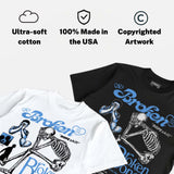 Black University Blue 5s DopeSkill T-Shirt Broken Bones Graphic