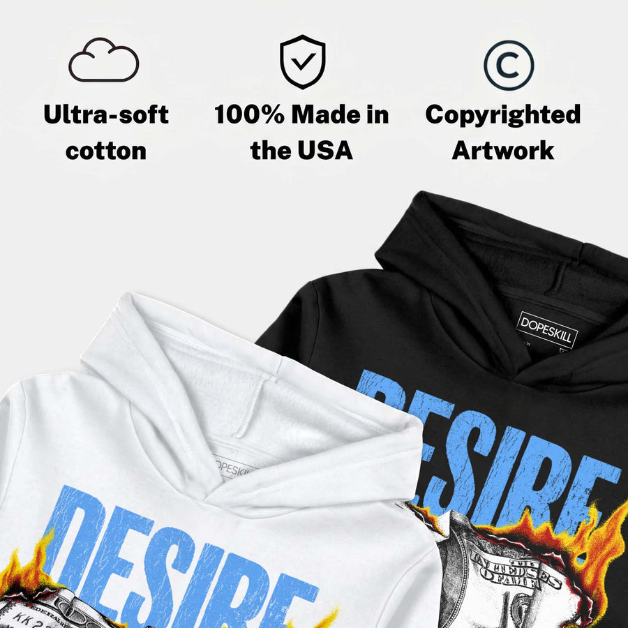 Black University Blue 5s DopeSkill Hoodie Sweatshirt Desire Graphic