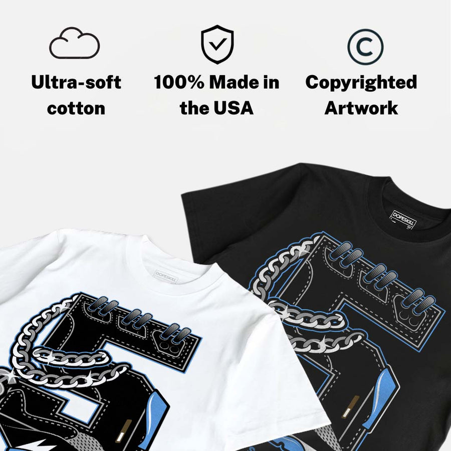 Black University Blue 5s DopeSkill T-Shirt No.5 Graphic