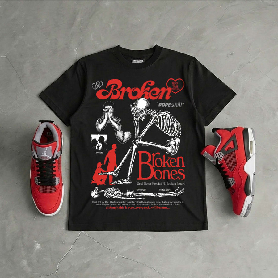 Toro Bravo 4s DopeSkill T-Shirt Broken Bones Graphic