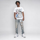 “True Blue” 3s DopeSkill T-Shirt Broken Bones Graphic
