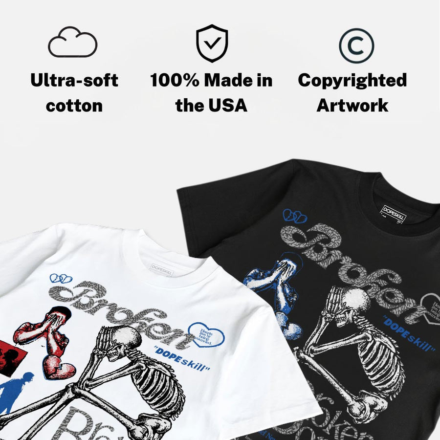 “True Blue” 3s DopeSkill T-Shirt Broken Bones Graphic