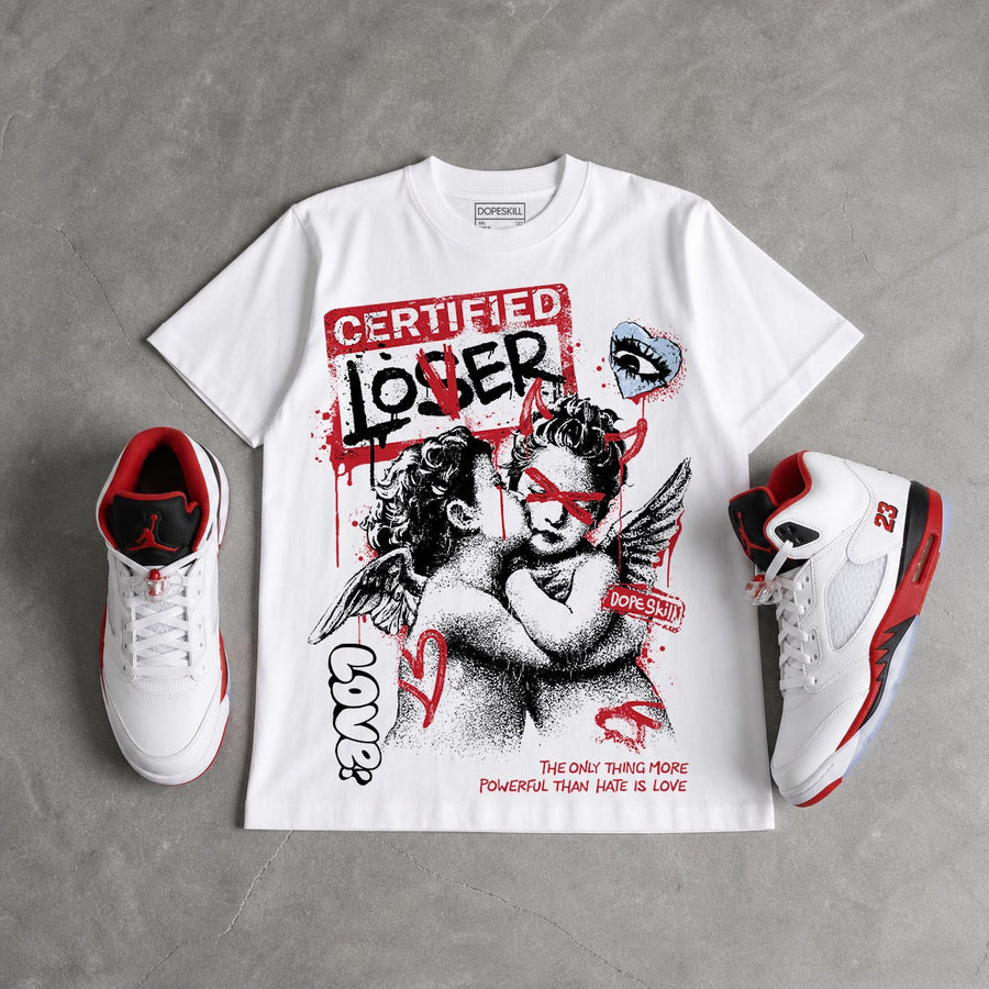 Fire Red “Black Tongue” 5s DopeSkill T-Shirt Certified Lover Graphic