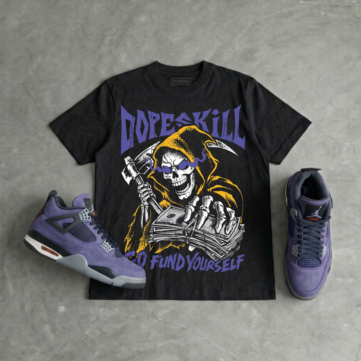 Lakers 4s DopeSkill T-Shirt Go Fund Yourself Graphic