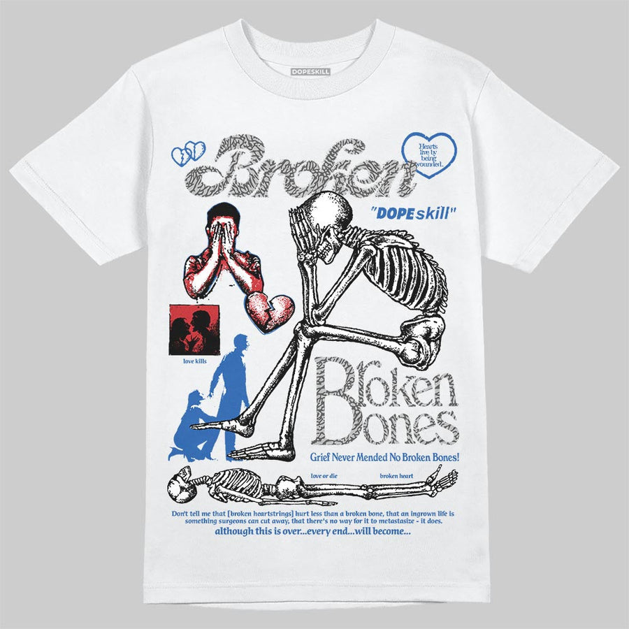 “True Blue” 3s DopeSkill T-Shirt Broken Bones Graphic