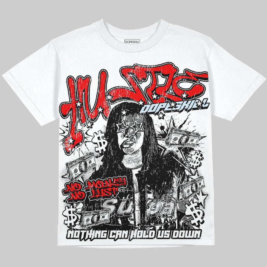 Cherry 11s Oversize Print 'No Money No Lust' DopeSkill Graphic T-shirt
