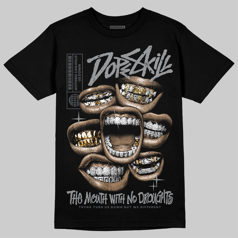 Wolf Grey 5s DopeSkill T-Shirt The Mouth With No Droughts Graphic