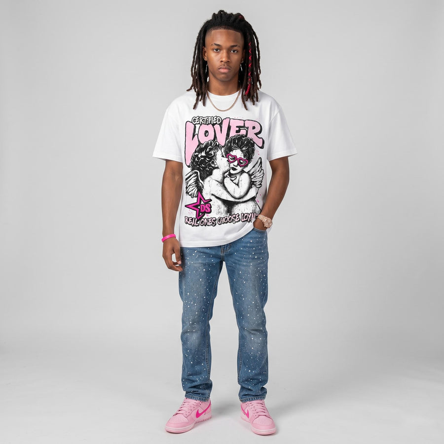 Triple Pink Dunk DopeSkill Oversize Print T-Shirt Real Ones Choose Loyalty Graphic