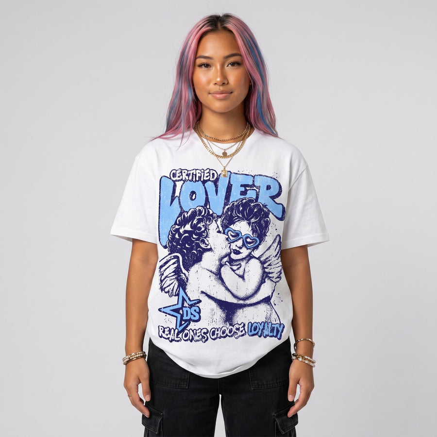 University Blue 6s DopeSkill Oversize Print T-Shirt Real Ones Choose Loyalty Graphic