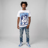 University Blue 6s DopeSkill Oversize Print T-Shirt Real Ones Choose Loyalty Graphic