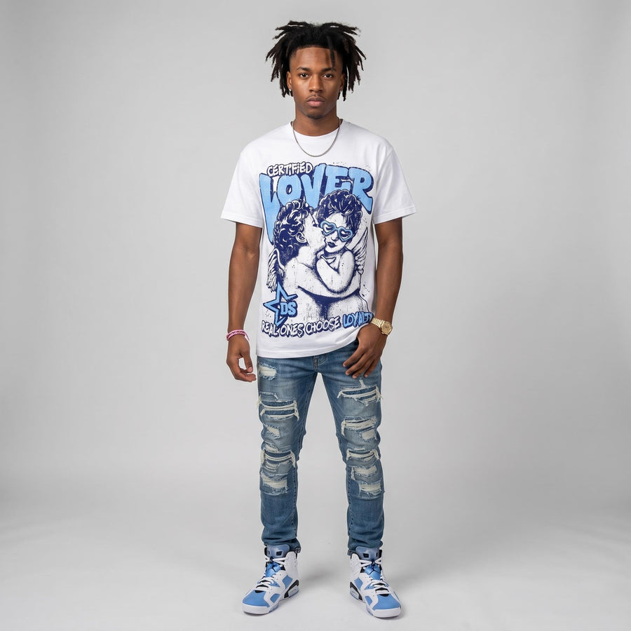 University Blue 6s DopeSkill Oversize Print T-Shirt Real Ones Choose Loyalty Graphic