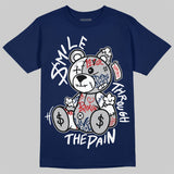 Summit White Navy 4s DopeSkill T-Shirt Smile Through The Pain Graphic