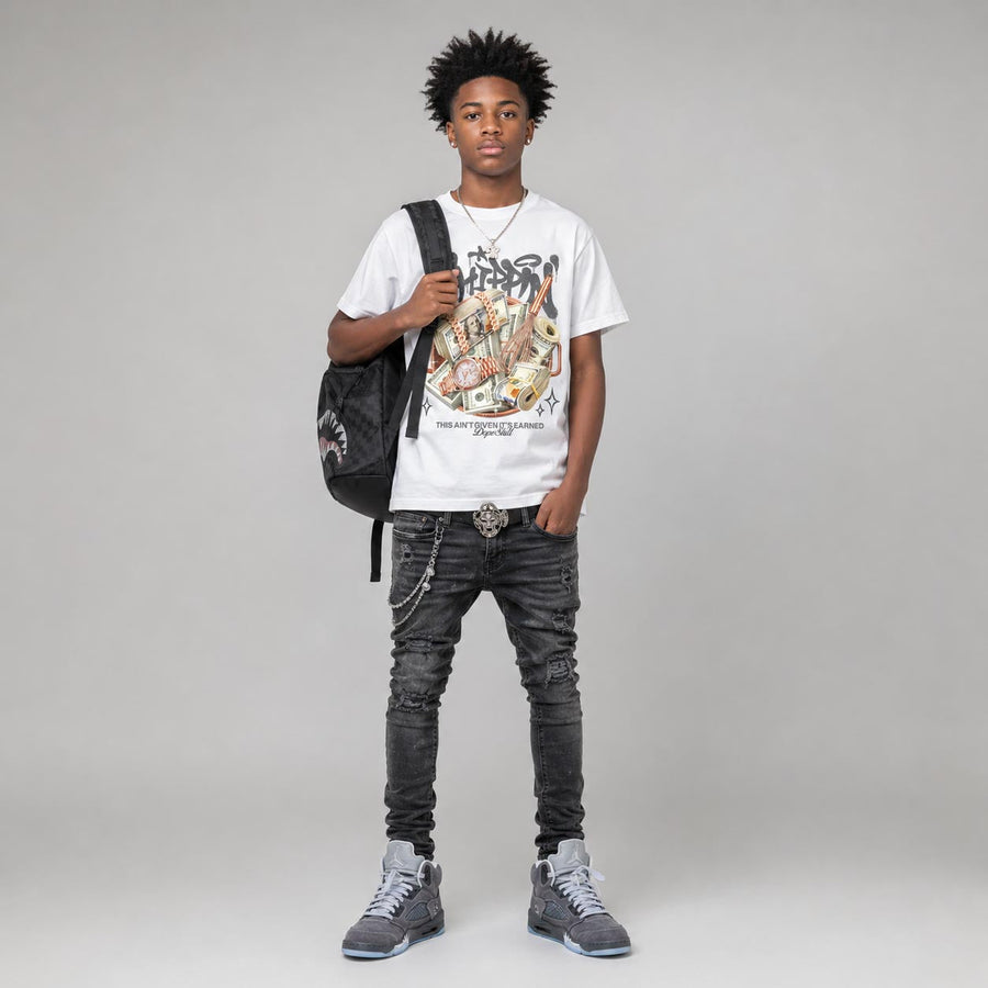Wolf Grey 5s DopeSkill T-Shirt Whippin Graphic