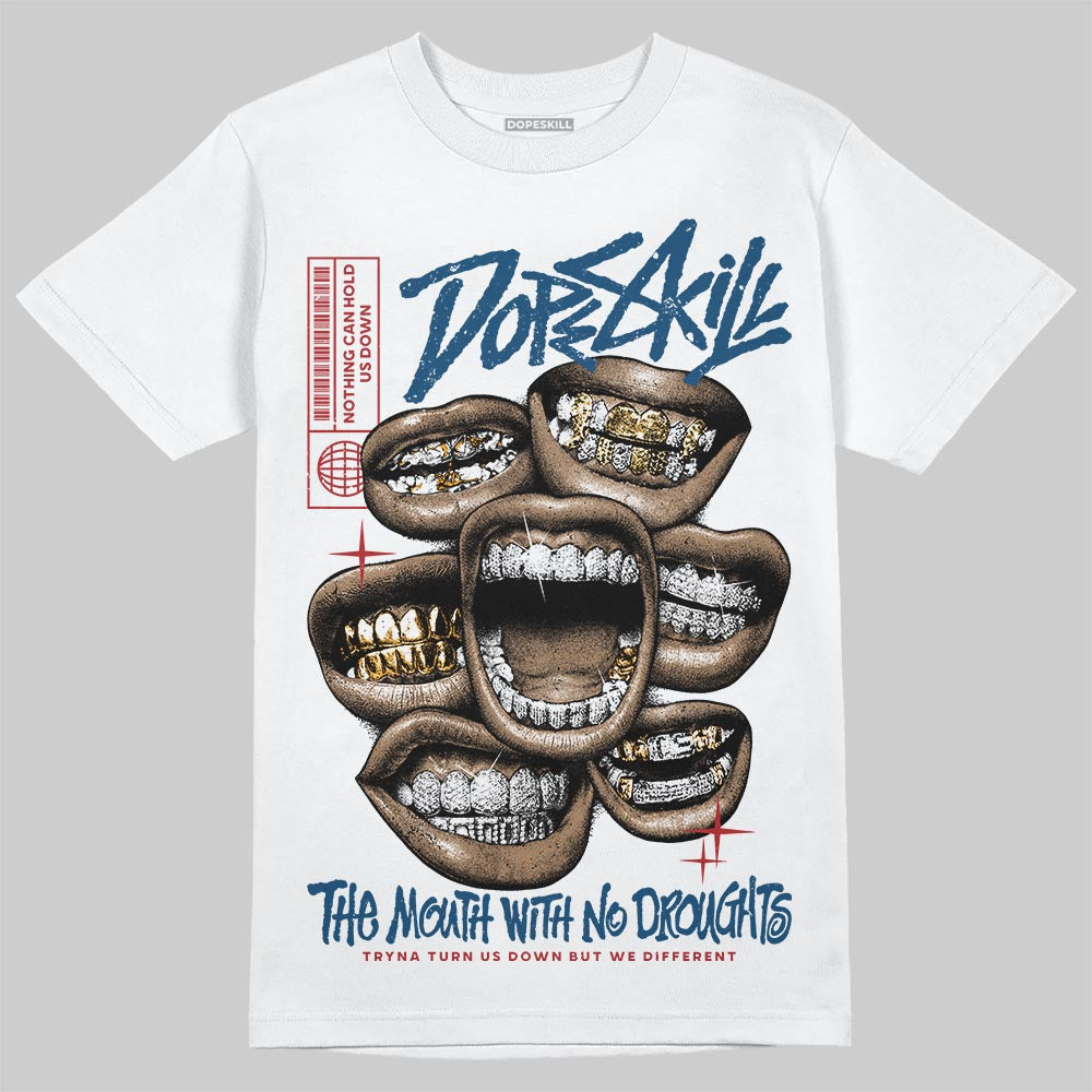 French Blue 12s DopeSkill T-Shirt The Mouth With No Droughts Graphic