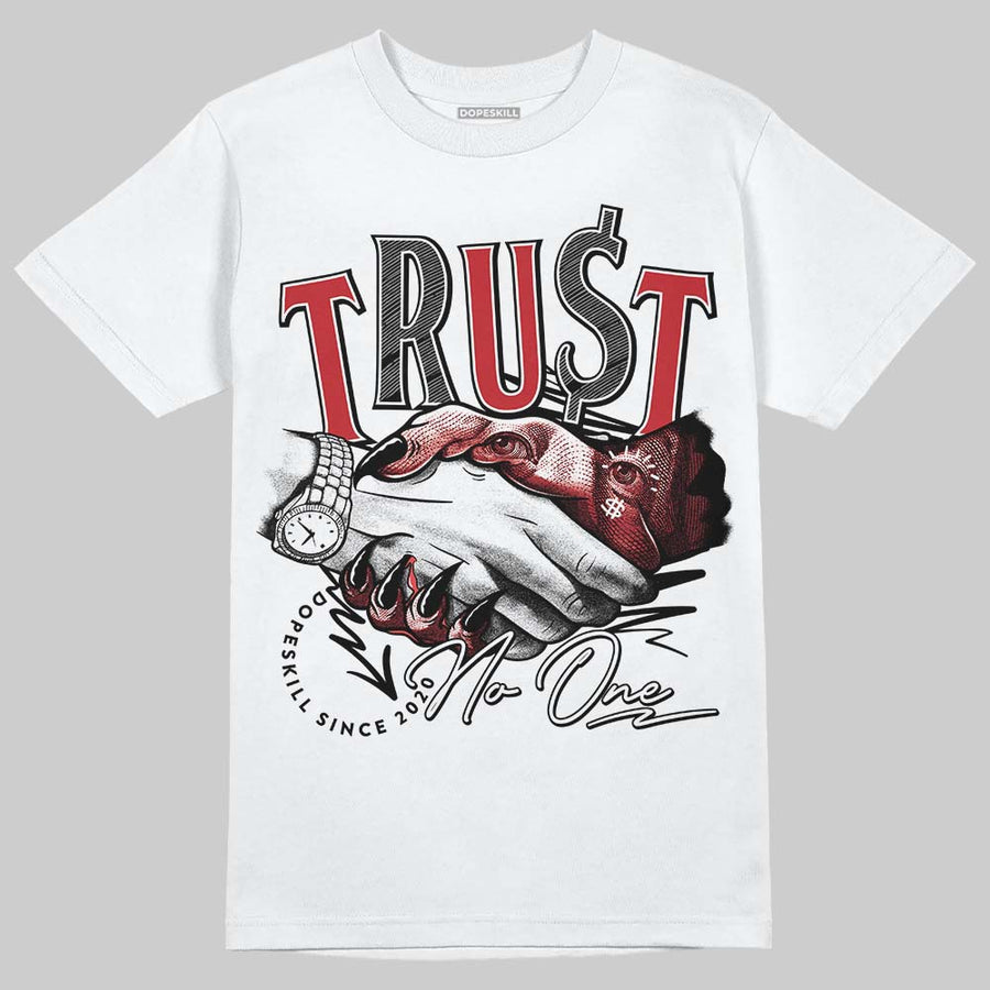 Fire Red “Black Tongue” 5s DopeSkill T-Shirt Trust No One Graphic