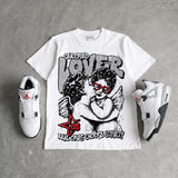 White Cement 4s DopeSkill Oversize Print T-Shirt Real Ones Choose Loyalty Graphic