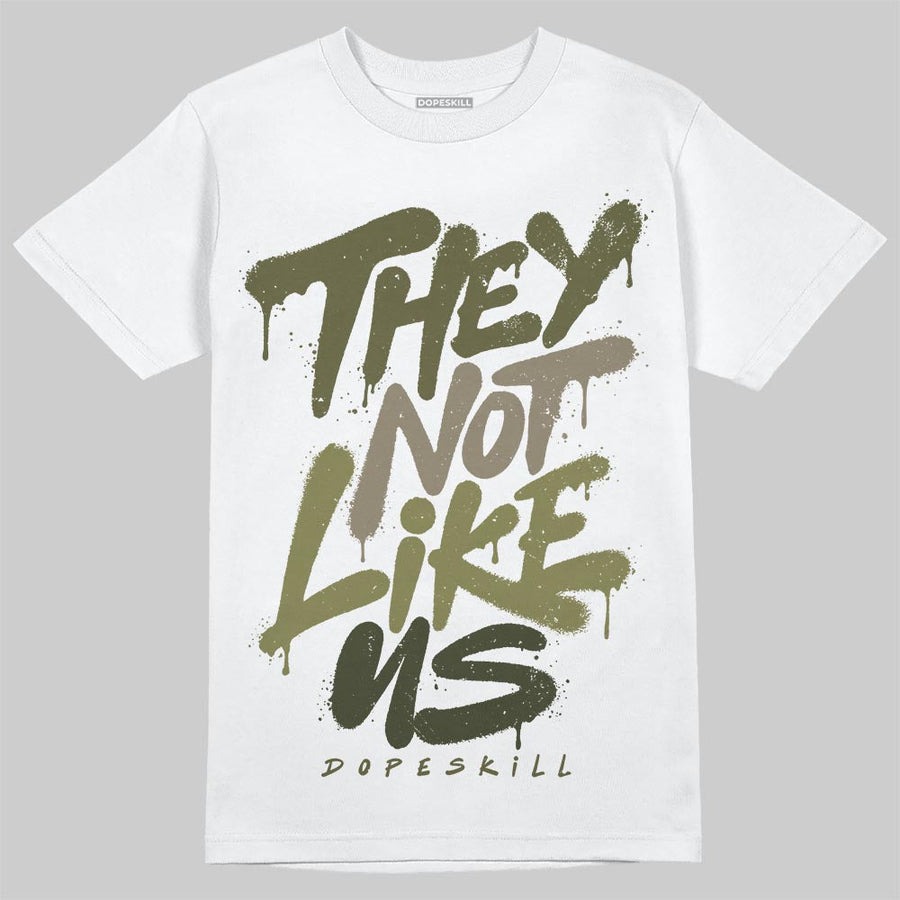 Medium Olive 3s DopeSkill T-Shirt They Not Like Us Graphic