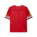 DopeSkill Oversized Jersey Streetwear Graphic Tee Cool V-Neck Red T-Shirt Fire 26 Graphic