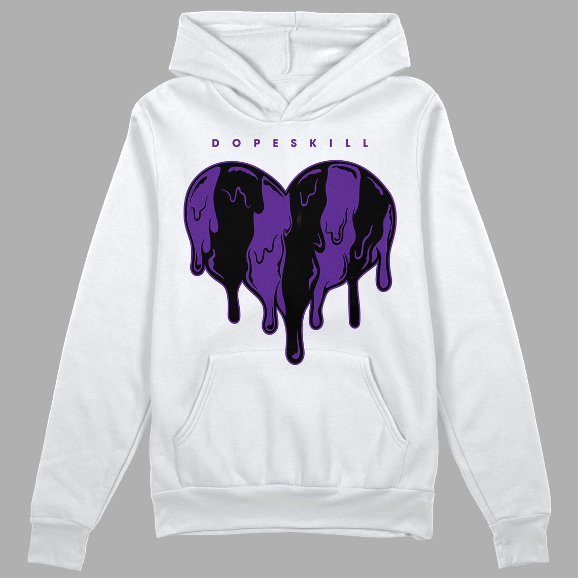 AJ 13 Court Purple DopeSkill Hoodie Sweatshirt Slime Drip Heart Graphic