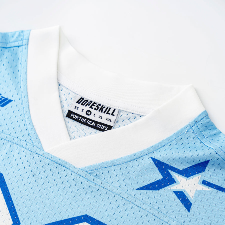 DopeSkill Oversized Jersey Streetwear Graphic Tee Cool V-Neck University Blue T-Shirt Fire 26 Graphic