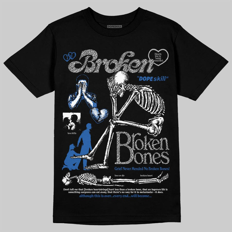“True Blue” 3s DopeSkill T-Shirt Broken Bones Graphic