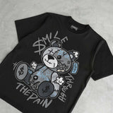 Wolf Grey 5s DopeSkill T-Shirt Smile Through The Pain Graphic