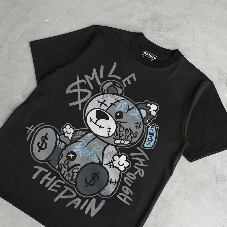 Wolf Grey 5s DopeSkill T-Shirt Smile Through The Pain Graphic