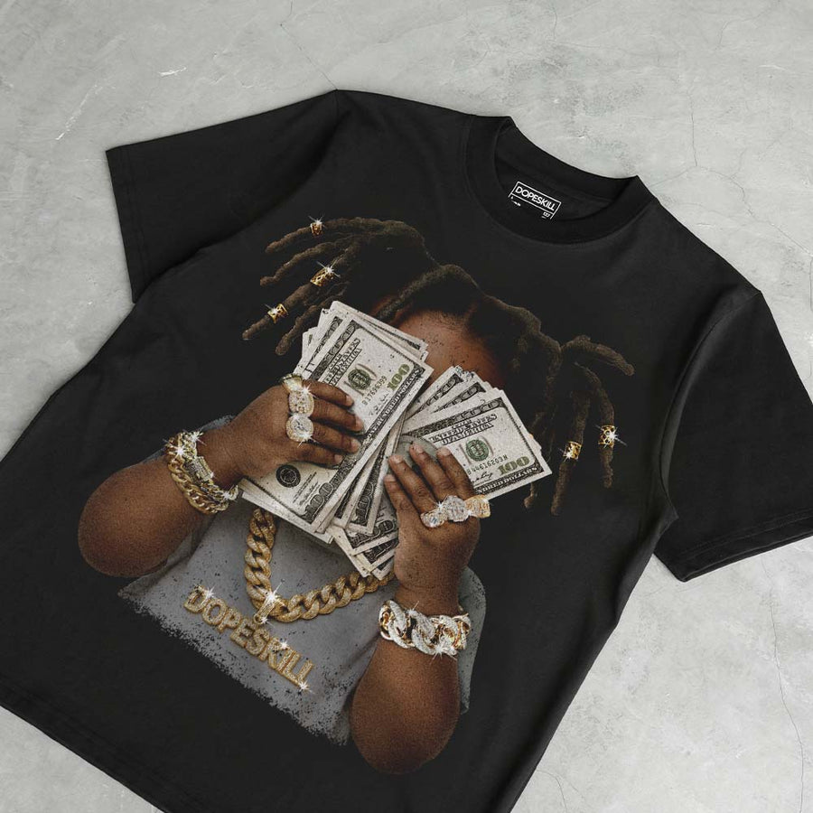 Wolf Grey 5s DopeSkill T-Shirt Rich Youth Graphic